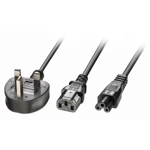 2.5m Netzkabel UK 3 Pin an 1x C13 & 1x C5
