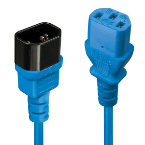 0.5m Netzverlängerungskabel C14 an C13, blau