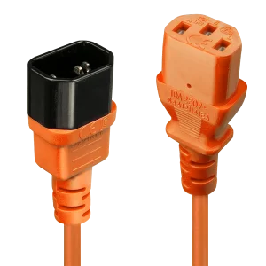 1m Netzverlängerungskabel C14 an C13, orange