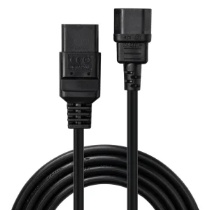 2m C14 an C19 Netzverlängerungskabel, schwarz