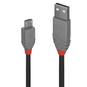 1m USB 2.0 Typ A an Micro-B Kabel, Anthra Line