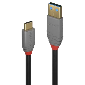 2m USB 3.2  Typ A an C Kabel, 10Gbit/s, Anthra Line