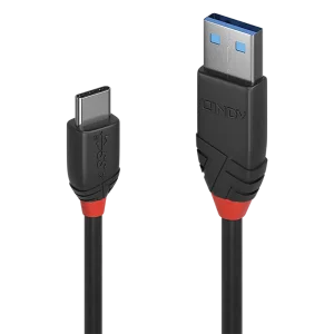 1m USB 3.2  Typ A an C Kabel, 10GBit/s,  Black Line