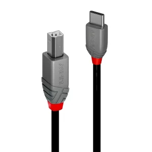 3m USB 2.0 Typ C an B Kabel, Anthra Line