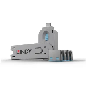 USB A Port Schloss, 4 Stück mit Schlüssel, blau