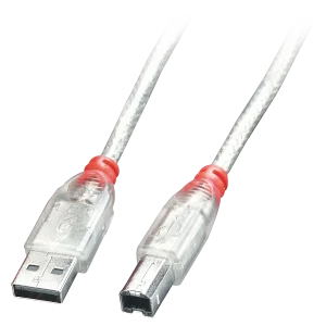 0.2m USB 2.0 Kabel Typ A an B, transparent