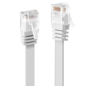 5m Cat.6 U/UTP  Flachband-Netzwerkkabel, weiß