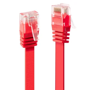 2m Cat.6 U/UTP  Flachband-Netzwerkkabel, rot