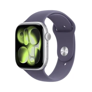 Apple Watch Series 11 silver aluminium 46mm purple fog sport band Size M/L