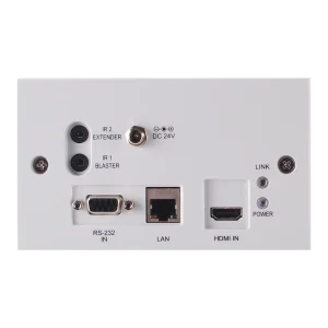 4K60 (4:2:0) HDMI over HDBaseT Wallplate Transmitter with IR, RS-232, Bidirectional PoC & LAN (2 Gang UK)