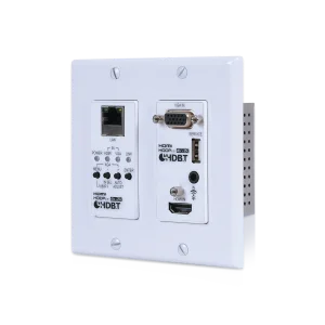 UHD+ 2×1 HDMI/VGA to HDBaseT Scaler (PD) with Event Automation (US 2-Gang Wallplate)