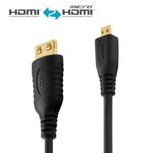 Zertifiziertes 4K Premium High Speed micro HDMI / HDMI Kabel - schwarz, 1.50m
