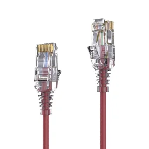 Premium Slim Cat.6 Patchkabel, RJ45, UTP, LSZH - 1.00m, rot