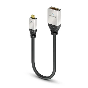 4K High Speed Micro HDMI Portsaver Adapter mit Ethernet Kanal, 0,25m