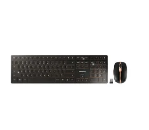 CHERRY Desktop DW 9100 SLIM [US/EU] WL AES black/copper BT Lithium Akku - wochenlange Nutzung ohne Aufladung