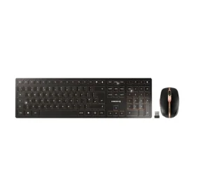CHERRY Desktop DW 9100 SLIM [UK] WL AES black/copper BT Lithium Akku - wochenlange Nutzung ohne Aufladung
