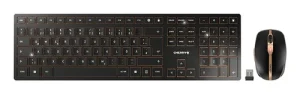 CHERRY Desktop DW 9100 SLIM [DE] WL AES black/copper BT Lithium Akku - wochenlange Nutzung ohne Aufladung