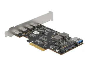 Delock PCI Express x4 Karte zu 4x USB Type-C ext. + 1x USB Type-A int. SuperSpeed USB 10 Gbps - Low Profile