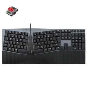 Perixx PERIBOARD-535 DE RD, ergonomische mechanische USB Tastatur (rote Taster)