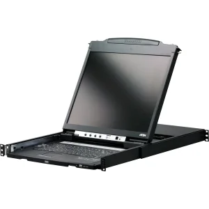 ATEN CL5800N FR Dual Rail 19"-LCD-Konsole, 19" 1HE (PS/2-USB, VGA) FR-Layout