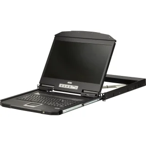 ATEN CL3100NX UK Kurze Tiefe Single Rail 18,5"-LCD Konsole (USB, VGA), UK-Layout