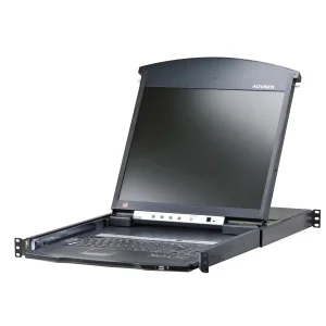 ATEN KL1516AiN CH Cat.5 KVM over IP Switch 16-Port 19"-LCD, Dual-Rail, CH-Layout
