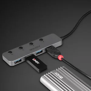 4 Port USB 3.2 Typ C Hub mit Ein-/Ausschalter