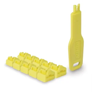 RJ45 Port Schloss, 10 Stück mit Schlüssel, gelb
