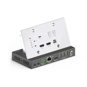 4K 18Gbps Multiformat HDBaseT Wandplatten-Extender-Set
