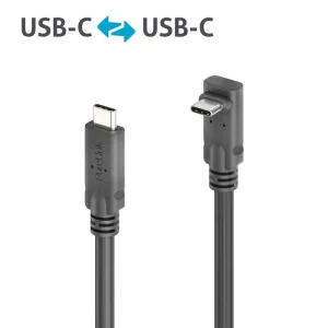 Premium USB4 Gen2 Micro Coax USB-C / USB-C 90° (Up/Down) Kabel, 1.00m