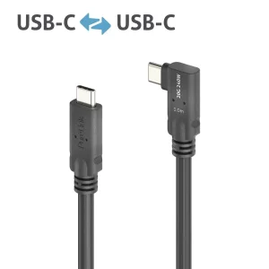 Premium USB4 Gen2 Micro Coax USB-C 90° (Links/Rechts) Kabel, 1.00m