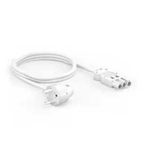 Sicherheitsstecker 90° auf GST18 Buchse Stromkabel - 1.50m, weiß