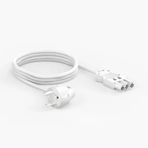 Sicherheitsstecker 90° auf GST18 Buchse Stromkabel - 3.00m, weiß